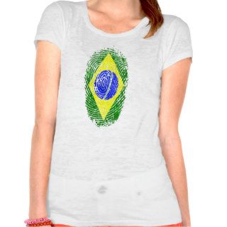 100% Brazilian DNA fingerprint Brasil pride gifts T Shirts