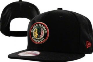 New Era Chicago Blackhawks Black Back In The Day 2 9FIFTY Snapback Adjustable Hat : Sports Fan Baseball Caps : Sports & Outdoors