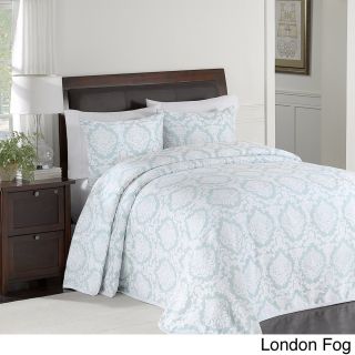Lamont Limited Nadine Matelasse 100 percent Cotton Matelasse Brocade Design Bedspread London Fog Size Twin