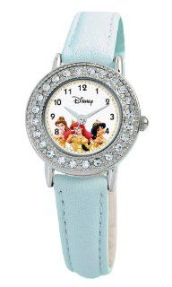 Disney Kids' D241S409 Multi Princess Blue Leather Strap Watch Watches