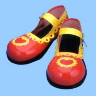 HMS Deluxe Vinyl Mary Jane Clown Shoes   Pink M: Clothing