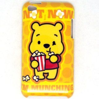 Winnie the Pooh Cover Back Case for iPod Touch iTouch 4 (Eating popcorn) : MP3 Players & Accessories