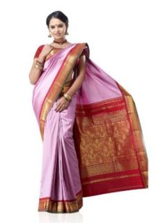 IndusDiva Women's Light Purple Art silk Saree: Clothing
