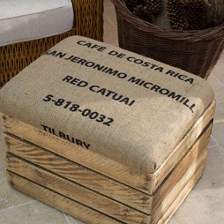 coffee sack padded footstool storage seat by the comfi cottage