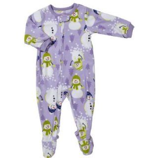 Carter's Girls Purple Snowman Fleece Footed Sleeper Pajamas (5T): Clothing