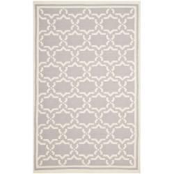 Moroccan Dhurrie Gray/ivory Pure Wool Rug (4 X 6)