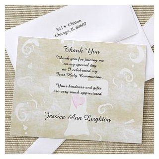 Christian Cross Personalized Holy Communion Thank You Cards  Greeting Cards 