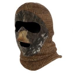Quietwear Brown Knit And Fleece Camo Patented Mask