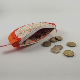 slice of orange coin purse by cherish handmade