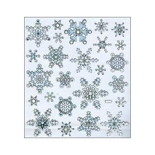 Bulk Buy: Tattoo King Multi Colored Stickers Silver & White Snowflakes (6 Pack)
