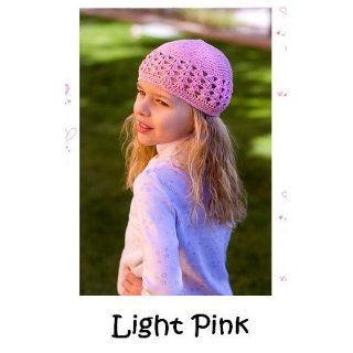 Girls "My Little Noggin" light pink crochet beanie kufi hat for baby & toddler: Clothing