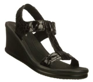 Skechers Rumblers Bare Legs Womens Wedge Sandals Black 10: Shoes