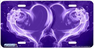 428 "Purple Hearts on Fire" Heart Airbrushed License Plates Car Auto Novelty Front Tag by Jason Fetko from Airstrike: Automotive