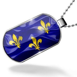 Dogtag Ile de France 3D Flag region: France Dog tags necklace   Neonblond: NEONBLOND: Jewelry