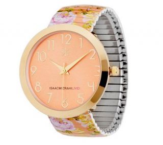 Isaac Mizrahi Live! Cottage Rose Printed Stretch Watch —