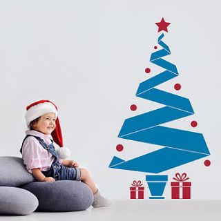 christmas tree and presents wall sticker by sirface graphics