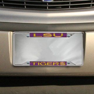 NCAA LSU Tigers Acrylic Inlay Chrome License Plate Frame : Sports Fan License Plate Frames : Sports & Outdoors