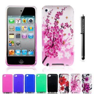 Cellularvilla for Apple Itouch Ipod Touch 4 4g 4th Gen Cherry Blosam Soft TPU Silicone Gel Case Cover Skin. Free Cellularvilla Stylus Touch Pen Included.: Cell Phones & Accessories