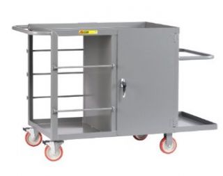 Little Giant RCM2448 5PYTL Electrician's Bulk Handling Wire Reel Cart with Five Spool Holder Rods and Cabinet, 54" Length, Gray Finish: Service Carts: Industrial & Scientific