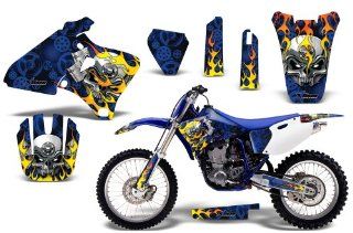 Motorhead AMRRACING MX Graphics decal kit fits Yamaha YZ 250/400/426 (1998 2002) Blue Automotive