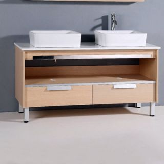 Legion Furniture 55.5 Double Bathroom Sink Vanity Set with Mirror