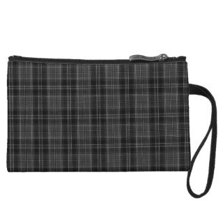 Drummond Grey Tartan Plaid Pattern Wristlet