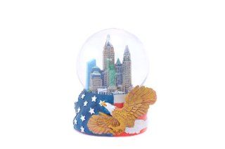 Shop New York City Skyline Snow Globe with Hand Painted USA Flag, and Bald Eagle Engraved Base Sculpture at the  Home Dcor Store