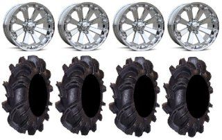 MSA Chrome Kore 14" ATV Wheels 32" Silverback Tires Can Am Commander Maverick Renegade Outlander: Automotive