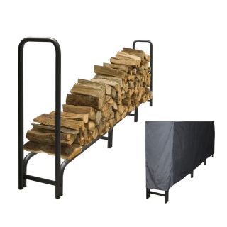 Pleasant Hearth 12 ft Heavy Duty Log Rack with Full Cover