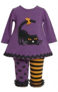 Bonnie Jean Baby girls Dimensional Cat Applique Dress Legging Set: Infant And Toddler Pants Clothing Sets: Clothing