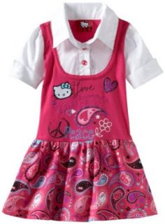 Hello Kitty Girls 2 6X Short Sleeve Vest Dress, Pink, 2T Clothing