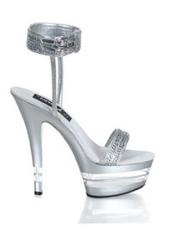 6 Inch Rhinestone Lined Platform Sandal   5 Clothing