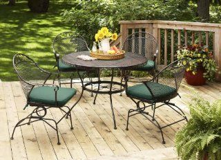 Better Homes and Gardens Clayton Court 5 Piece Patio Dining Set, Green, Seats 4 : Patio, Lawn & Garden
