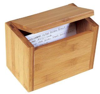 Lipper International Bamboo 7 1/2 by 4 1/2 Inch Recipe Box: Kitchen & Dining