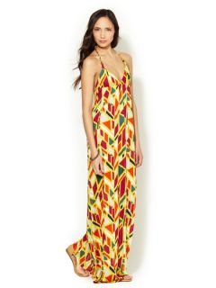 Jersey Triangle Halter Maxi Dress by T Bags Los Angeles
