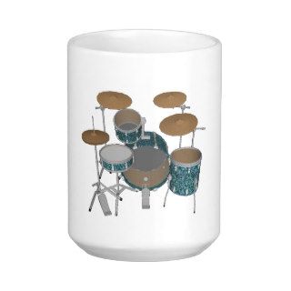 Jazz Drum Kit Custom Green Drums Set Coffee Mug