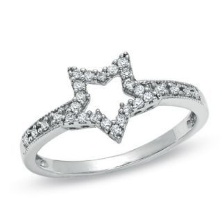 CT. T.W. Diamond Star Outline Ring in Sterling Silver   Zales