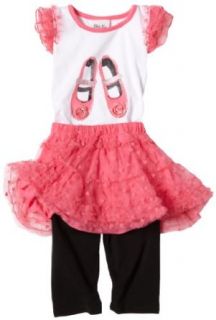 Little Lass Girls 2 6x Ballet Slippers 3 Piece Tutu Set, 2T, Bright rose Clothing Sets Clothing