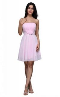 Joydress Women's Ruched A line Strapless Knee length Dress Pink at  Womens Clothing store: