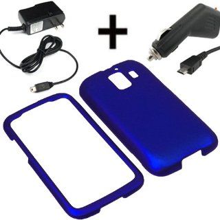 AM Hard Shield Shell Cover Snap On Case for AT&T Huawei Fusion 2 U8665+ Car + Home Charger Blue: Cell Phones & Accessories