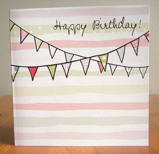 bunting birthday card by greetings cards by natalie turner