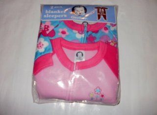 Gerber 2 Pack Footed Pajamas Blanket Sleepers 24 Months  Pink & Floral  Infant And Toddler Sleepers  Baby
