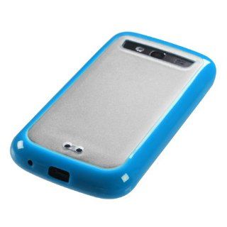 Rubber Trim Plastic Case Protector Hybrid Cover (Blue) for Samsung Galaxy S Blaze 4G T769 T Mobile: Cell Phones & Accessories