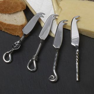 set of four mini cheese knives by whisk hampers