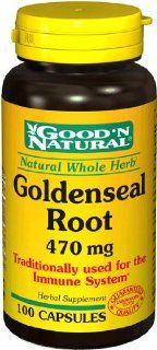 Golden Seal Root 470mg   Promotes Immune System, 100 caps,(Good'n Natural): Health & Personal Care