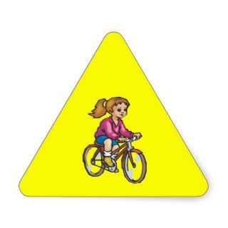 Cute Little Girl First Bicycle Sticker