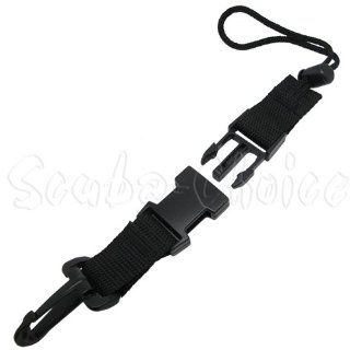 Scuba Choice Scuba Diving Dive Black Lanyard Clip with Webbing Strap Quick Release Buckle: Toys & Games