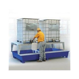 2 Tote IBC Containment Platform, with 2 Dispensing Stands, Painted Steel: Industrial Secondary Containment Equipment: Industrial & Scientific