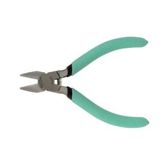 Xcelite S475NJS Tapered Head Diagonal Cutter, Flush Jaw, 5" Length, 3/4" Jaw Length, Green Cushion Grip Handle: Wire Cutters: Industrial & Scientific
