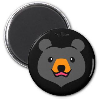 Cute Cartoon Black Bear Magnet